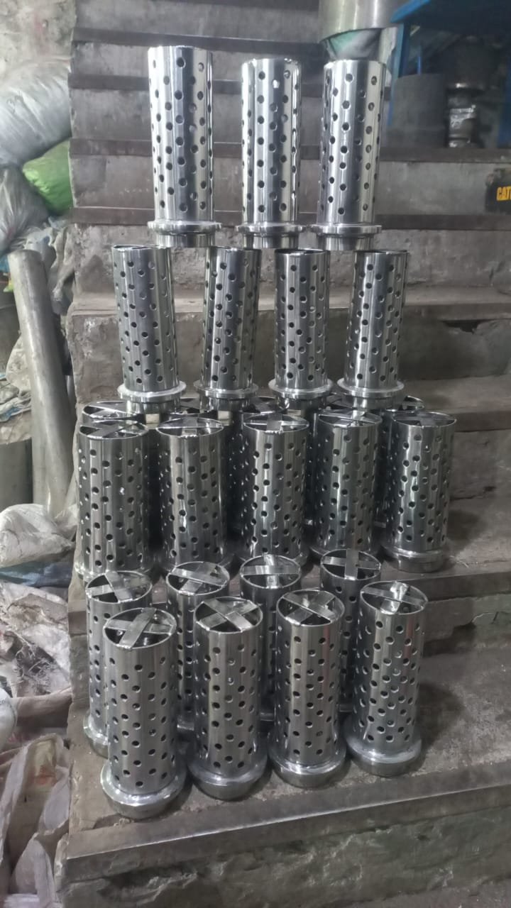 Rows of finished stainless steel jewelry casting flasks